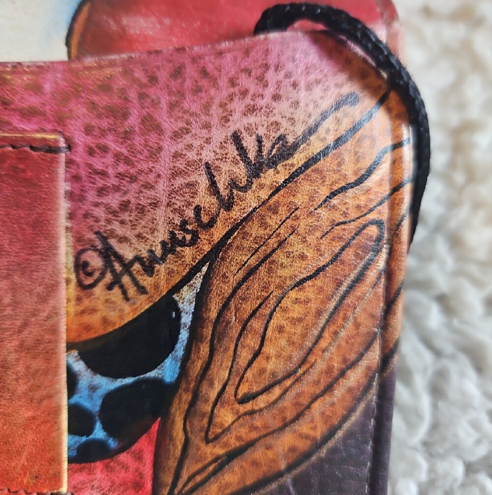 Colorful Floral Leather Crossbody Wallet - Picture 11 of 14